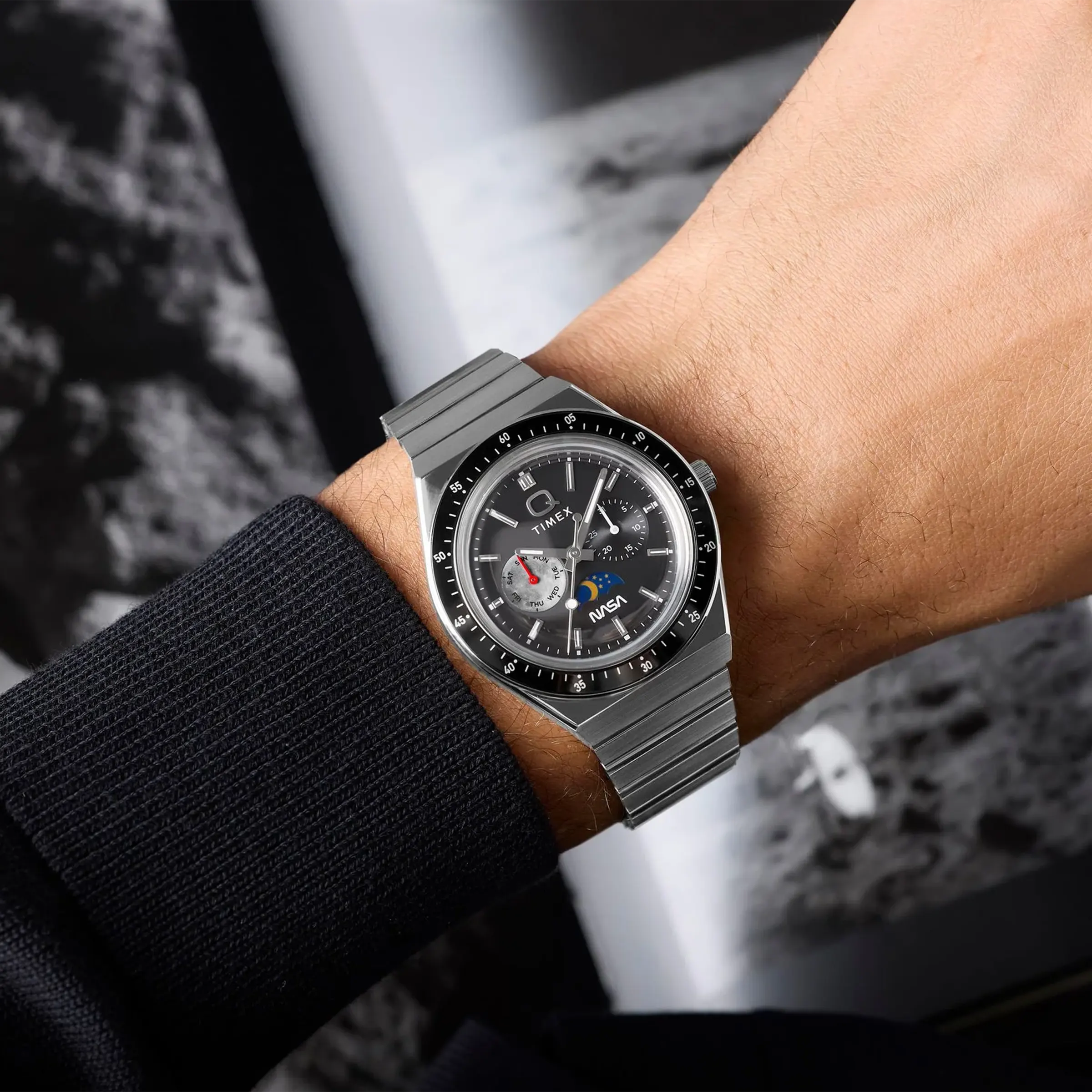 Q Timex NASA 40mm Multifunction Moonphase Men's Watch- TW2Y56700